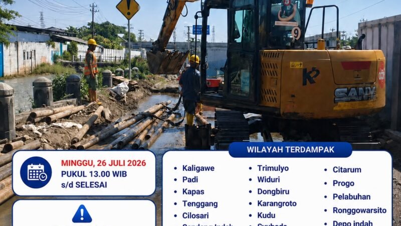 Pipa Transmisi PDAM Semarang Rusak Terdampak Proyek Kaligawe, Puluhan Wilayah Berpotensi Alami Gangguan Air