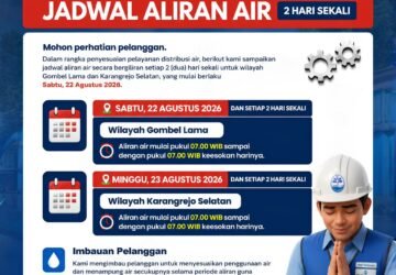 Aliran Air Tirta Moedal Digilir Dua Hari Sekali di Gombel Lama dan Karangrejo Selatan, Simak Jadwal Lengkapnya
