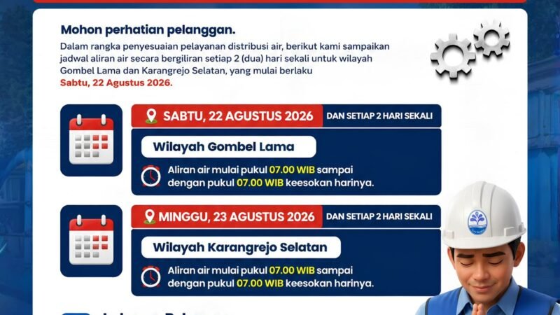 Aliran Air Tirta Moedal Digilir Dua Hari Sekali di Gombel Lama dan Karangrejo Selatan, Simak Jadwal Lengkapnya