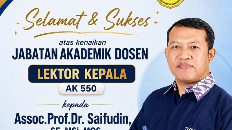Dr Saifudin Raih Lektor Kepala, Perkuat SDM Fakultas Ekonomi USM
