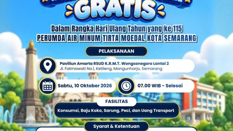 Gratis! Perumda Tirta Moedal Semarang Cari 115 Anak untuk Khitan Bersama, Cek Syaratnya
