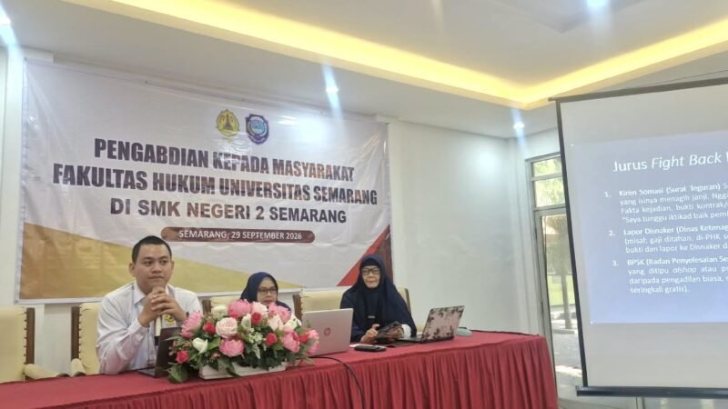 Sebelum Masuk Dunia Kerja, Siswa SMK di Semarang Dibekali Literasi Hukum