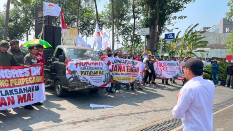 Aksi Garda NKRI di Semarang Tolak Kongres INI, Massa Desak Penyelesaian Konflik Internal